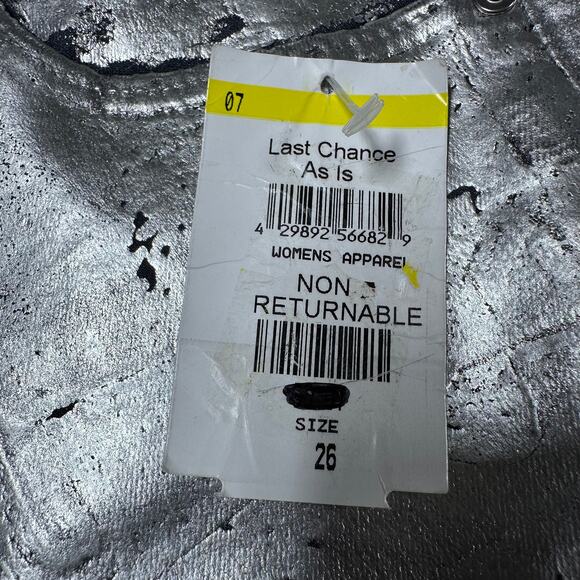 AG Adriano Goldschmied NWT The Farrah Skinny Ankle Coated Silver Denim Size 26R - Picture 4 of 10